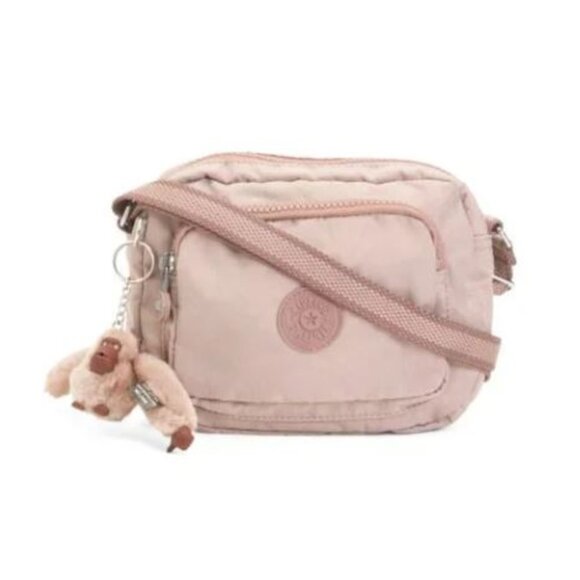 NWT KIPLING Dusty Taupe Nylon Huebi Crossbody - Picture 1 of 8